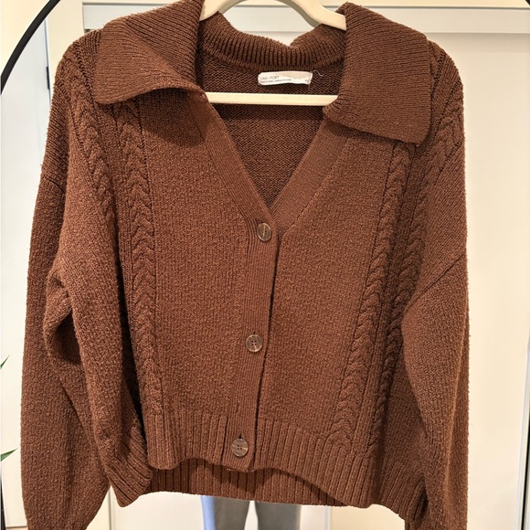 OAK + FORT Brown Women's Cardigan Sweater - Picture 1 of 2